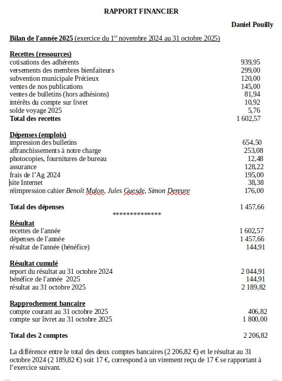 Rapport financier 2025